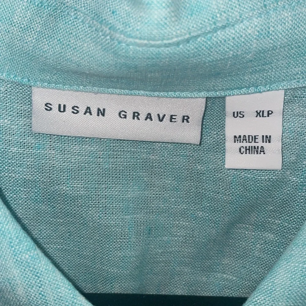 NWT Susan Graver Petite Easy Linen Blend Cross- Dyed Tunic - Picture 7 of 8